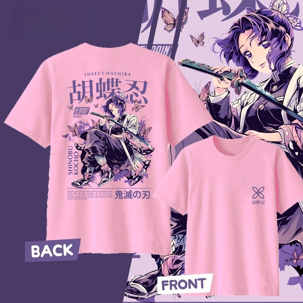 

2026 Fashion Demon Slayer Anime Shinobu Kocho Casual Y2k Graphic Comfortable TShirt Unisex Women High Quality Japanese Soft Clothes S