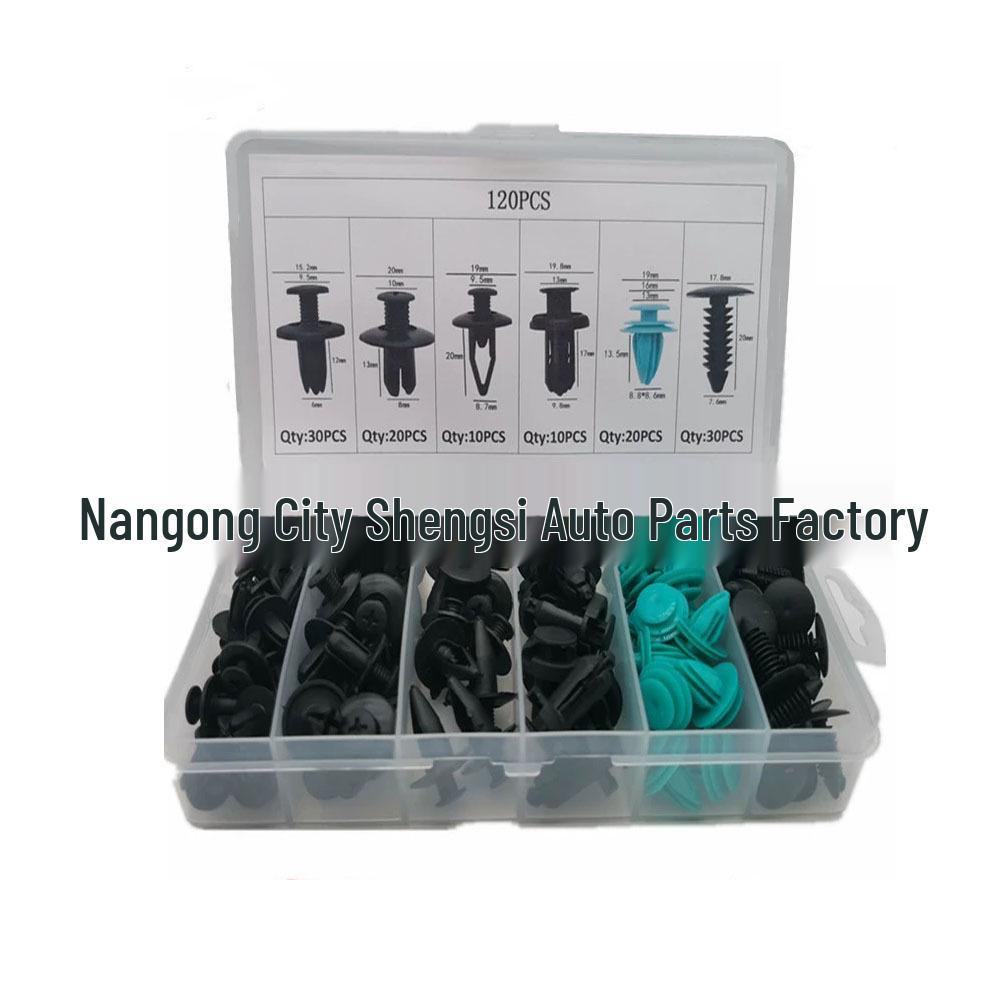 Boxed Set: 120 Snap-in Car Trim Panel Clips for Bumper Guard Installation