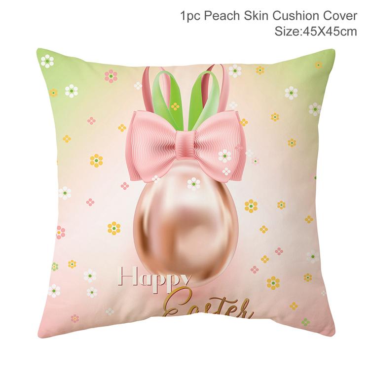 Easter Bunny Pillowcase Happy Easter Decoration For Home Easter Rabbit Eggs Cushion Cover Decorative Pillow Case Easter Gift