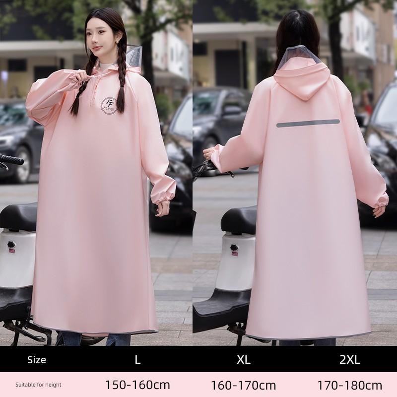 Women's Long Raincoat 2025 New Model Set Full-Body Storm-Proof Rain Poncho for Electric Scooters and Bicycles, Single-Person Adult Raincoat