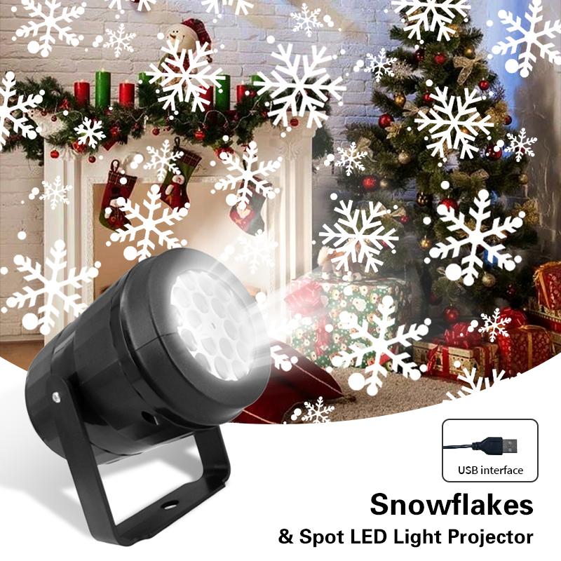 

Светодиодный проектор снежинок, праздничные огни, рождественская проекция, уличный светильник, снежный прожектор для новогодней вечеринки, рождественский декоративный светильник