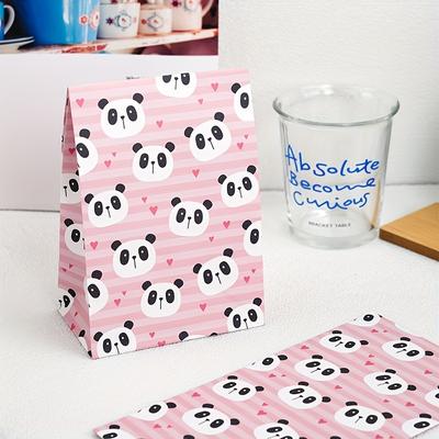10 Geschenktüten, niedliche Cartoon-Tiermuster-Geschenkpapier-Tüte, Panda-Bär-Welpenmuster-Süßigkeitentüte, geeignet für Feiertagsparty-Snacks Süßigkeiten