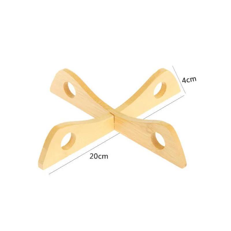 New Product Tray Rack Detachable Wood Table Mat Kitchen Pot Heat Insulated Cooling Dish Potholders Gadget Holder Kitchen Items