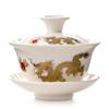 Chinese Traditions Gai Wan Tea Set Bone China Tea Sets Dehua Gaiwan Tea Porcelain Pot Set For Travel Beautiful And Easy Kettle