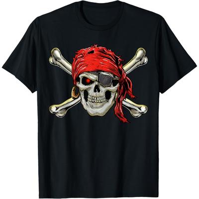 Κοστούμι Πειρατή Κρανίο και Κόκκαλα Jolly Roger Πειρατική Μπλούζα