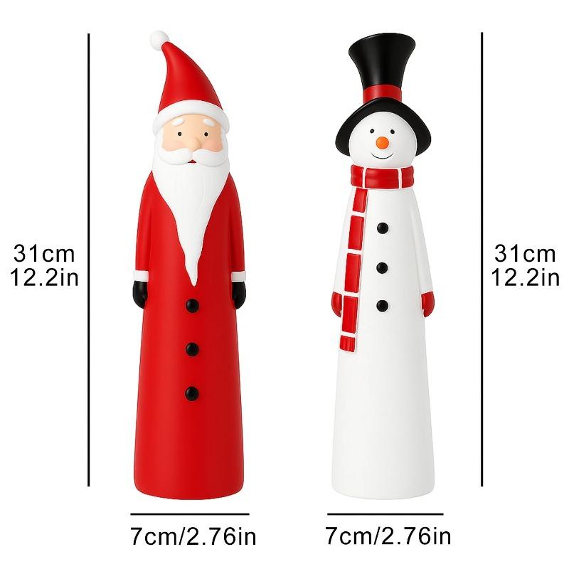 Vintage Christmas Home Decor Santa Claus and Snowman Decorative Ornaments Suitable for Indoor or Lawn Resin Craft Doll Ornamen
