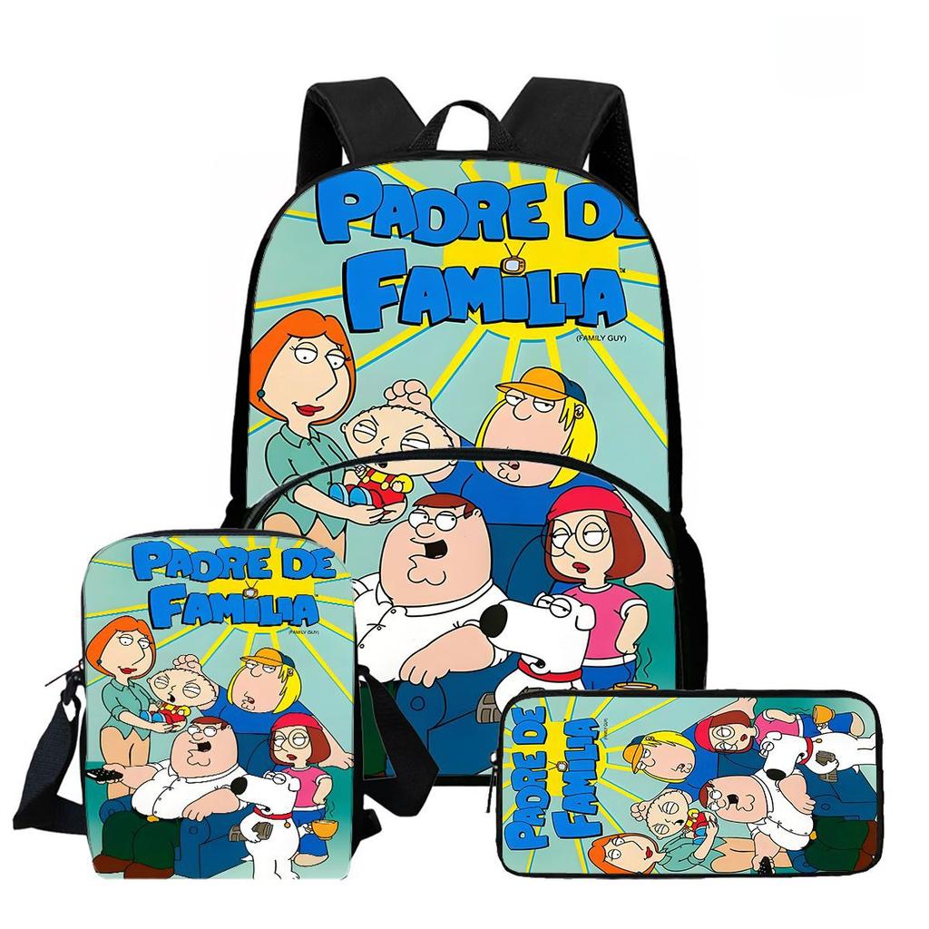 Spoof Home Family Guy Three-Piece Leisure High Definition Printing Primary School Students Lightweight Backpack