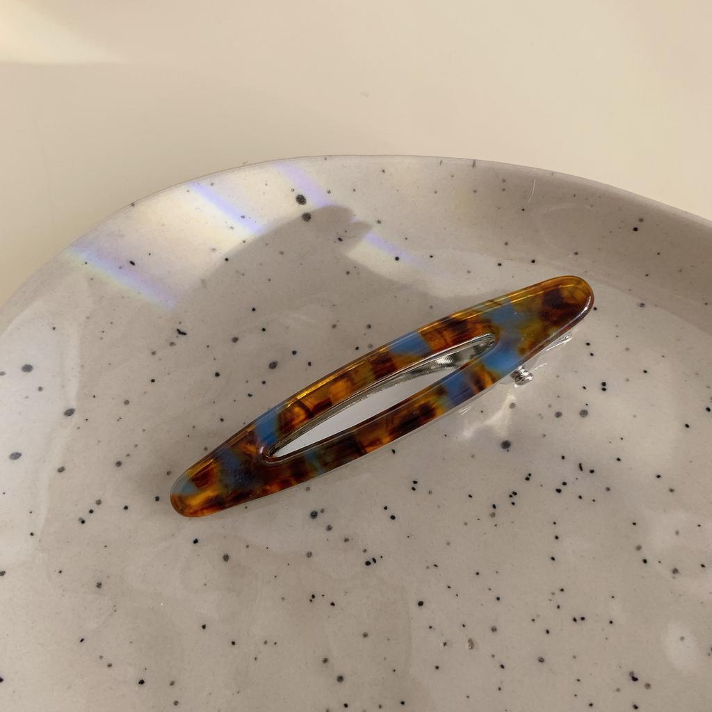 2 Stück/Set Acetat Haarspangen Ausgehöhlte Ovale Pony Entenschnabelspangen Geometrische Haarspangen Seitliche Haarnadeln Frauen Mädchen Haarschmuck