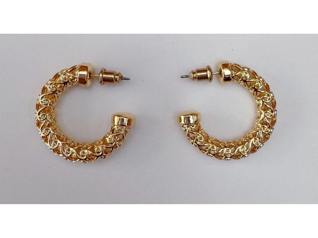 Cross Hollow Woven Twist Hoop Earrings - Simple, Versatile C-Shaped Fashion Studs