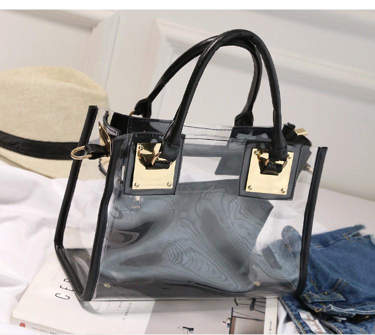 2025 Summer Women's Beach Bag: Korean Style Transparent Jelly Crossbody & Shoulder Mother-Child Handbag
