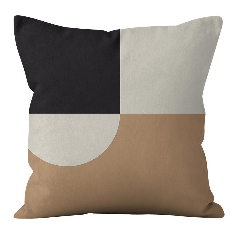 Nordic Geometric Brown Pillowcase Living Room Sofa Bedroom Pillow Yang Tao Bay Window Office Pillow
