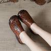 Summer Top Layer Cowhide Casual Women's Sandals Ethnic Style Genuine Leather Soft Sole Comfortable Breathable Slippers Beef Tendon Sole Sandals