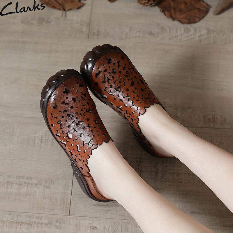 Summer Top Layer Cowhide Casual Women's Sandals Ethnic Style Genuine Leather Soft Sole Comfortable Breathable Slippers Beef Tendon Sole Sandals