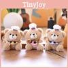 Chef Bear Plush Pendant Wearing Checkered Clothes And Carrying A Spoon Design