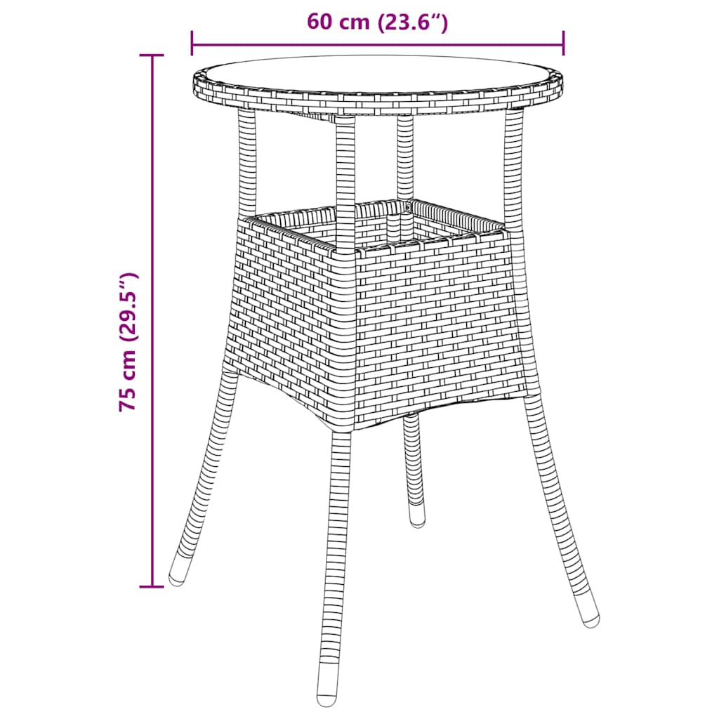Garden Dining Set 3 Pcs Beige Poly Rattan