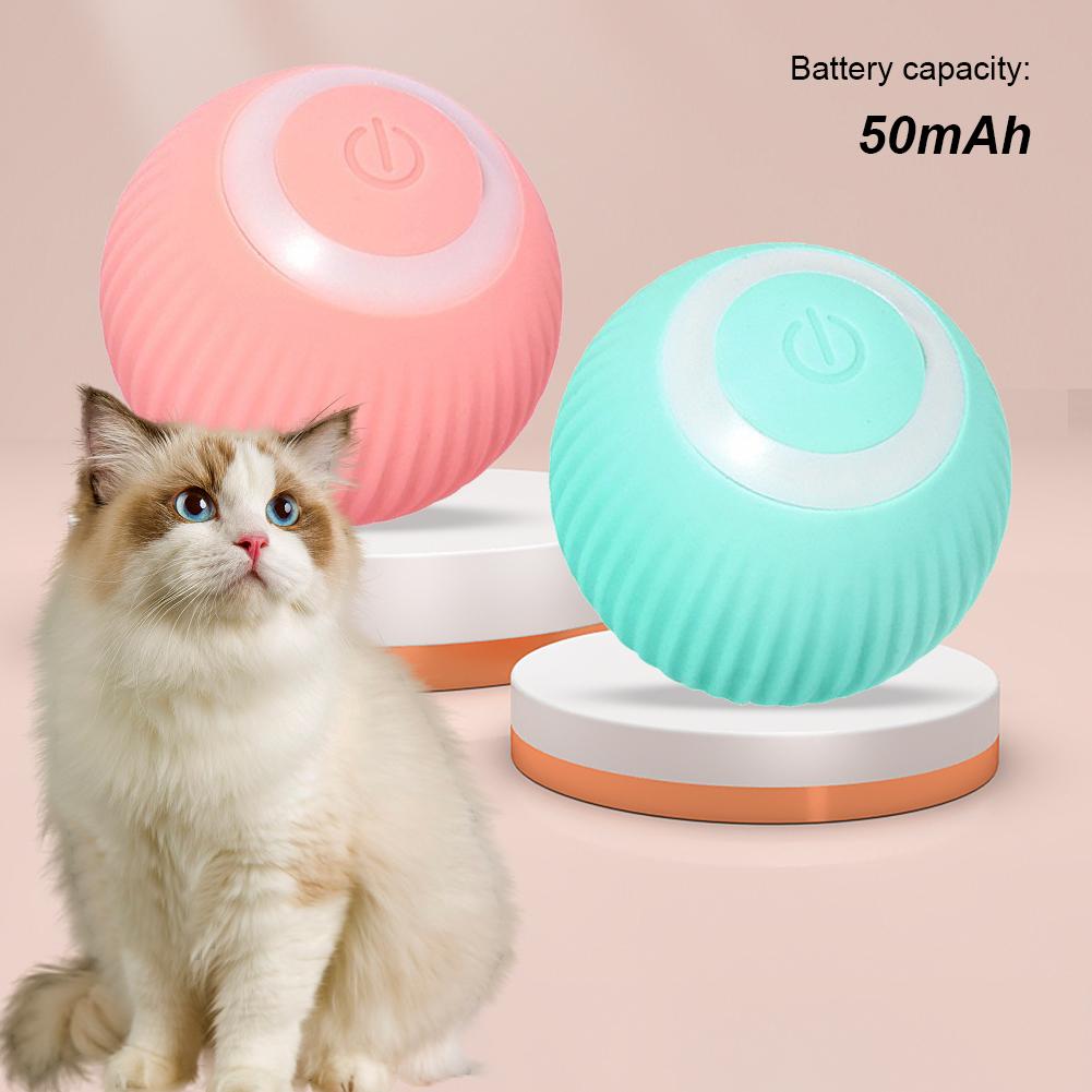 USB Rechargeable Smart Cat Toy Ball Pet Toy Interactive Pet Ball Toy Pet Supplies for Puppy Birthday Gift for Indoor Cat Kitten