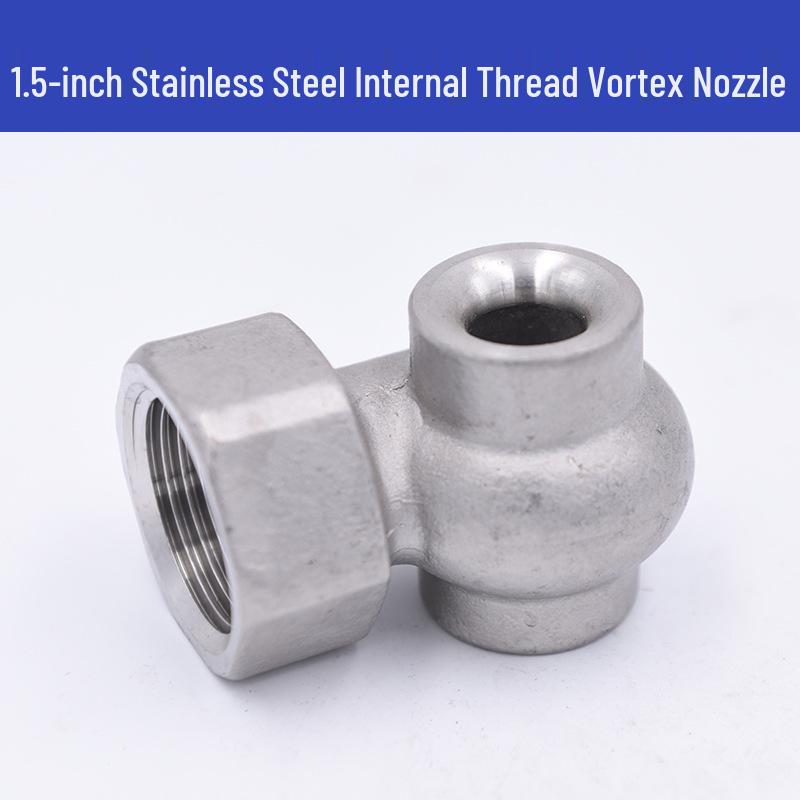 Stainless Steel High Flow Vortex Atomizing Spiral Nozzle with Hollow Cone and Threaded Spray.