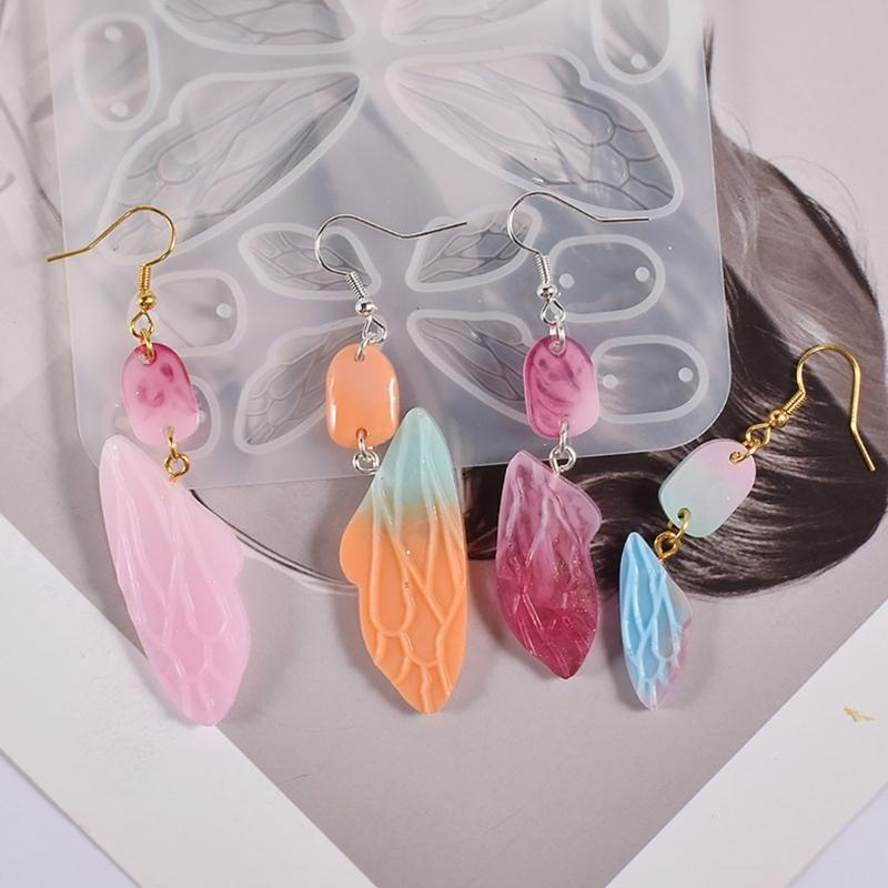 Silicone Resin Earrings Mold Butterfly Wings Pendant Mold for DIY Car Home Decor
