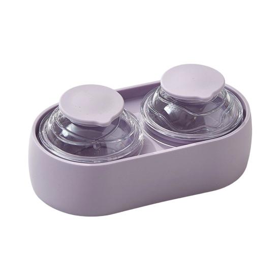 Ice Ball Mold 2 Tray Ice Maker Cavity Spherical with Lid Non-Stick фиолетовый