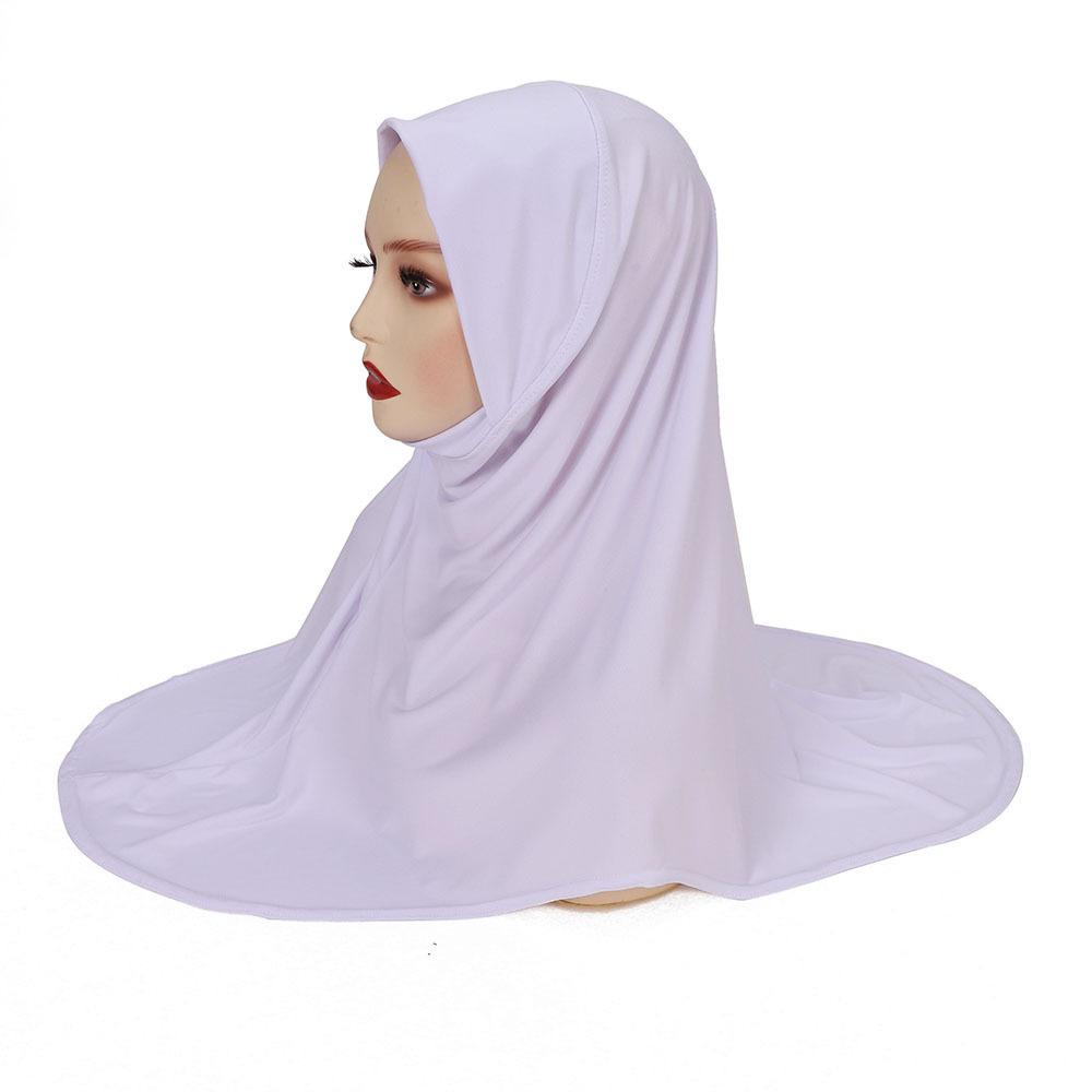Malay Double Chin Undercap Muslim Women Solid Color Inner Scarf Islamic Instant Hijab Ladies Cap Crystal Hemp Bonnet Hat 80*55cm
