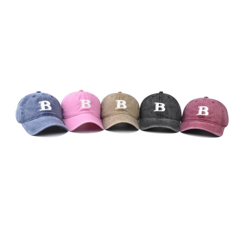 Vintage Peaked Hats Embroidered B Snapback Caps Adjustable Dad Tucker Hat for Men Women