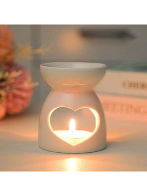 Zarter Mini Keramik Hohl Blumen-, Herz-, Mond- & Sternförmiger Aromatherapie Kerzenhalter, Duftöl Diffusor Brenner.