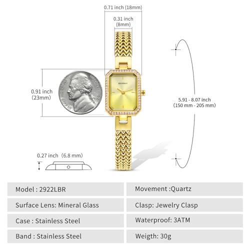 BERNY Women's Watch with Bracelet Set, Crystal Embellished, Stylish and Luxurious Birthday Gift - 3ATM Water Resistant