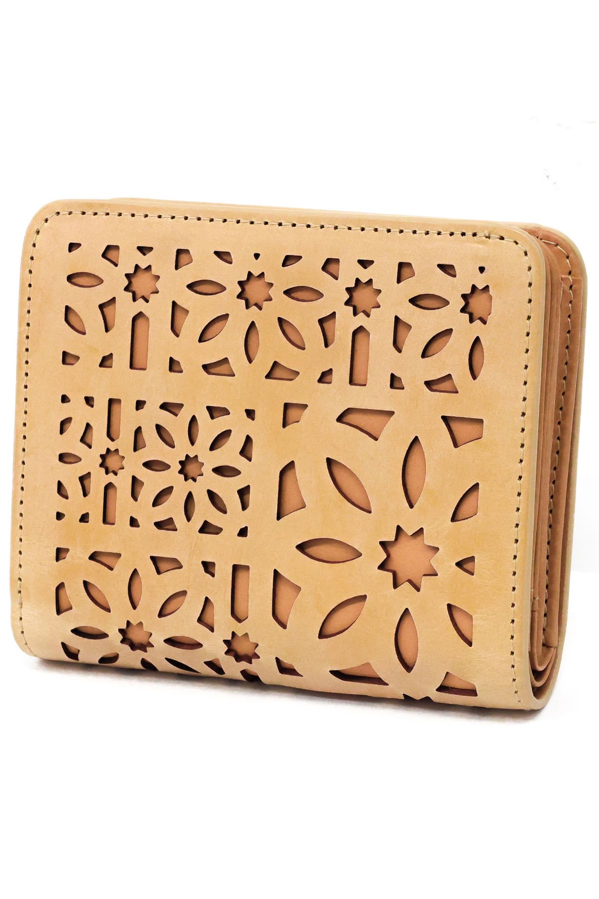 

Genten Women s Bifold Wallet, Genuine Leather, Honey Beige, GE-44842-53