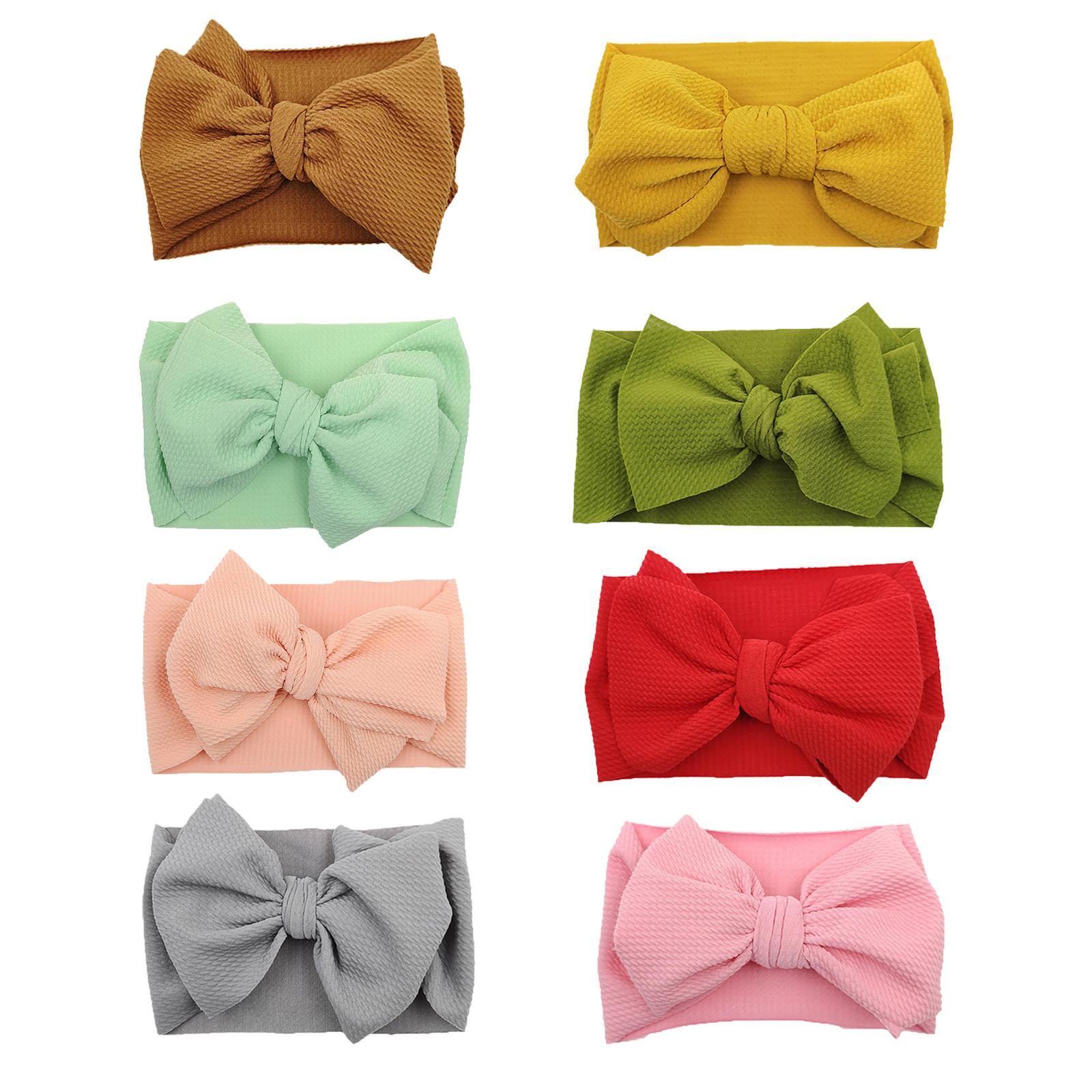 8pcs Baby Headbands Wide Bow Knot Headwraps Infant Toddler Soft Stretchy Hair Accessories for Kids Girls Headbands