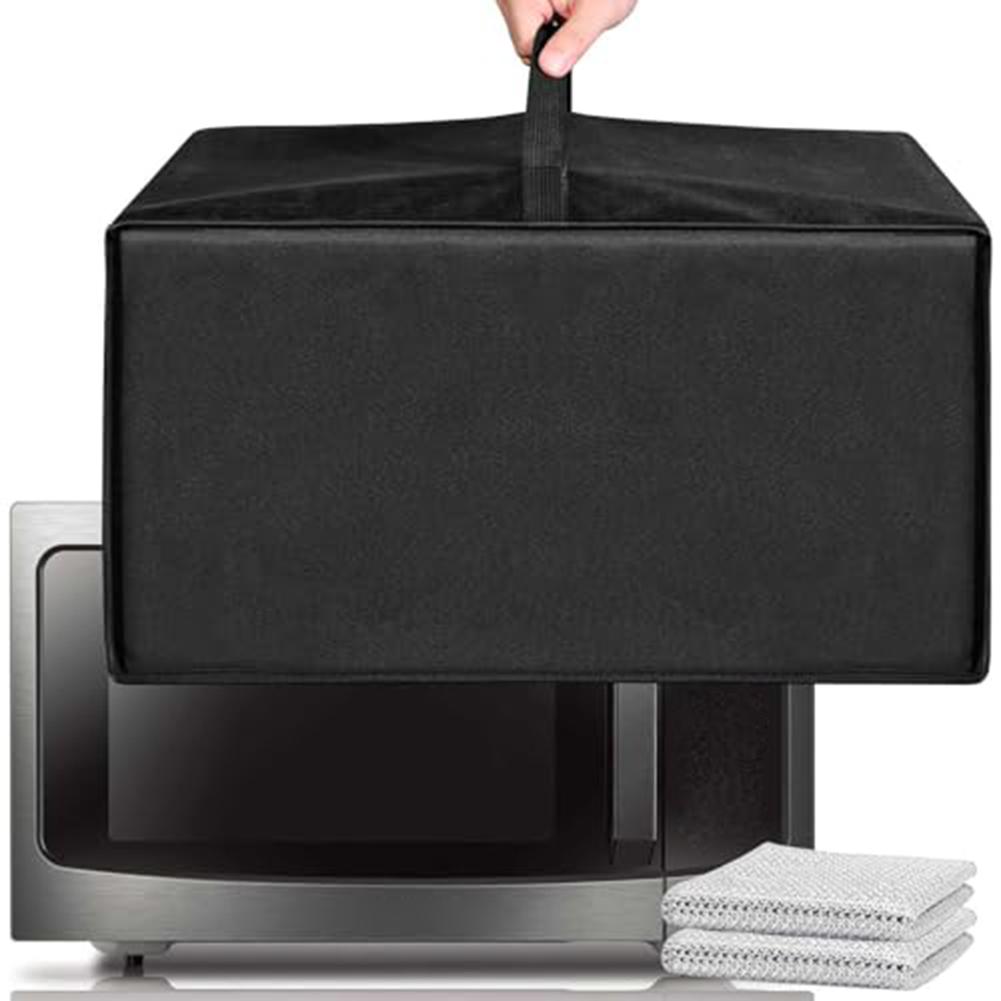 For Kitchen Storage Black Microwave Dust Cover Protective Cover For Microwave Kitchen Appliance Cover 600D Quilted Nylon