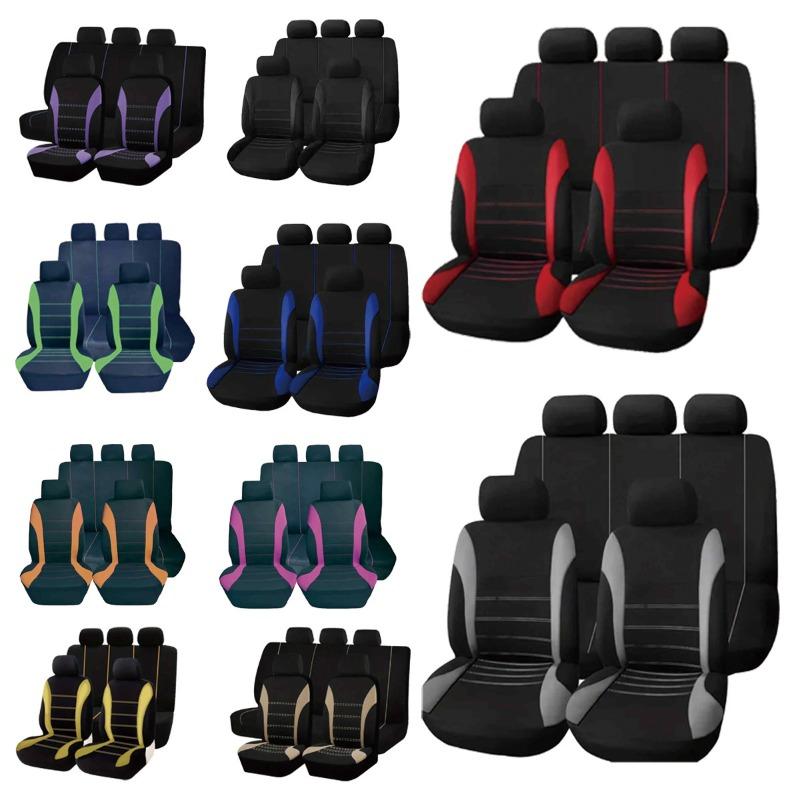 9pcs Universal Waist Line Design Cushion AUTO Universal Size Fit for Car Suv Truck Van Accessories Interior Seat Covers Full Set