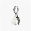 PAndora 793200c01 White Rose In Bloom Double Pendant And Dangle Silver Charm