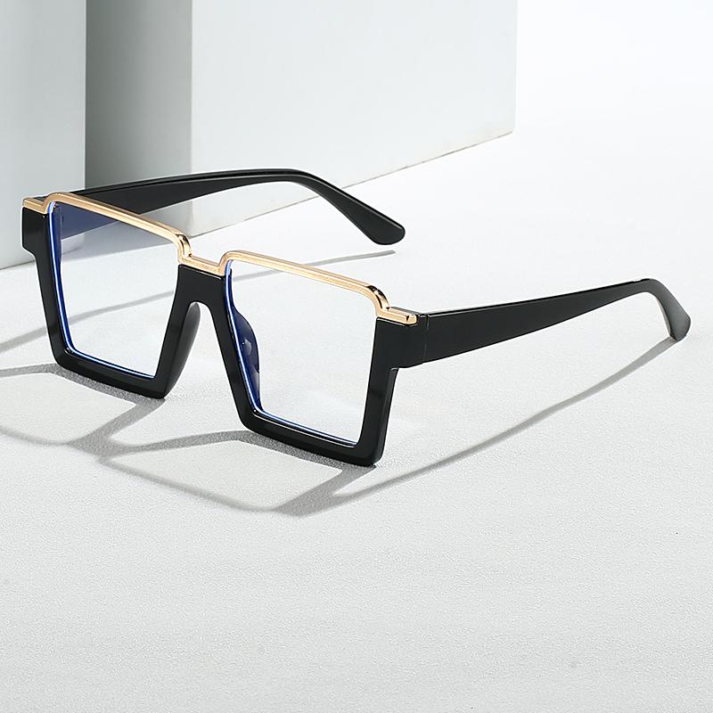 Retro Anti Blue Light Glasses Half Frame Big Trendy Eyewear for Women Men Fashion Blue Light Blocking Glasses