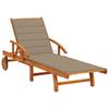 Day and Night - Day and Night Garden Lounger with Solid Acacia Wood Cushion
