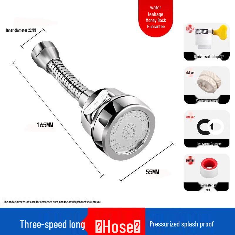 Universal Kitchen Faucet Swivel Extension: Splash-Proof Sink Booster & Water Purifier