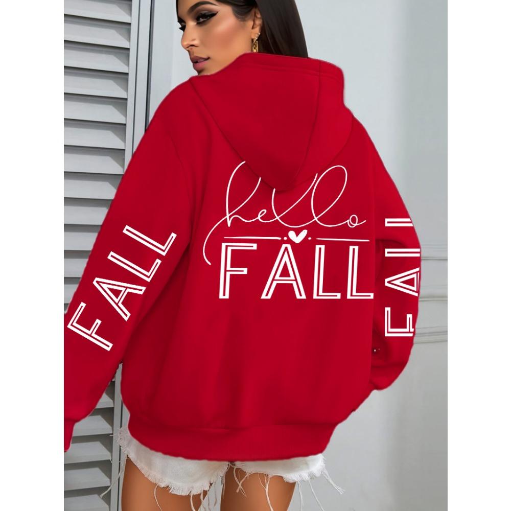 Fall Love Art Word Design Printed Women's Hoodie Hip Hop Clothes Autumn Loose All-match Women's Street Wear