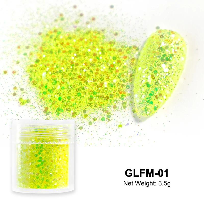 3,5g Paillettes Iridescentes Sucre pour Ongles Coloré Candy Coat Poudre Pigment Pour Manucure Effet Sucre Poussière Brillante Décorations Nail Art