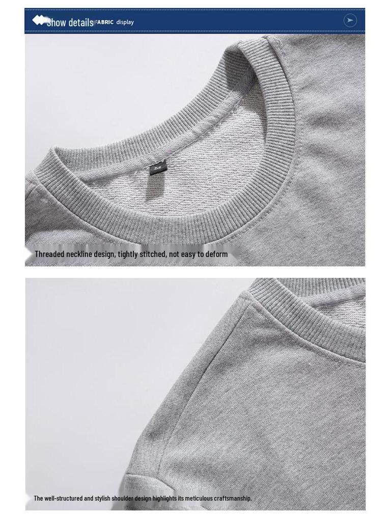 320g Großschleifen-Frottee-Sweatshirt, Rundhalsausschnitt, Trendig für Frühling/Herbst, Gruppenkauf unterstützt, Verdickt mit individuellem Logodruck