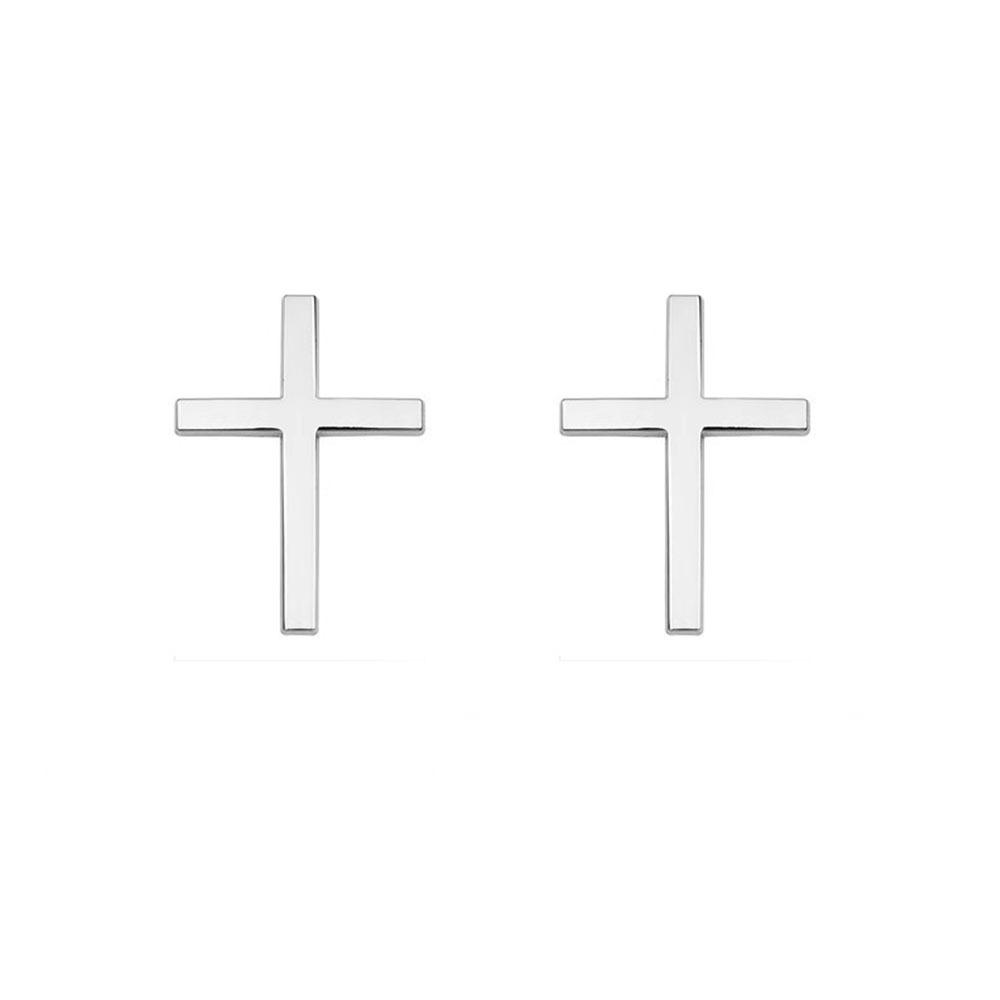 2Pcs 3D Stereo Cross Badge Stickers Metal Material Protection Symbol Cross Car Sticker Cross Design Christian Symbol серебряный