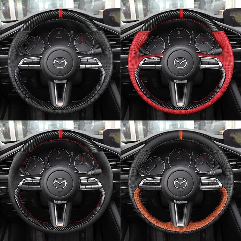 DIY Car Steering Wheel Cover 100% Fit For Mazda 3 Axela    CX-30 MX-30   Auto Interior Accessories