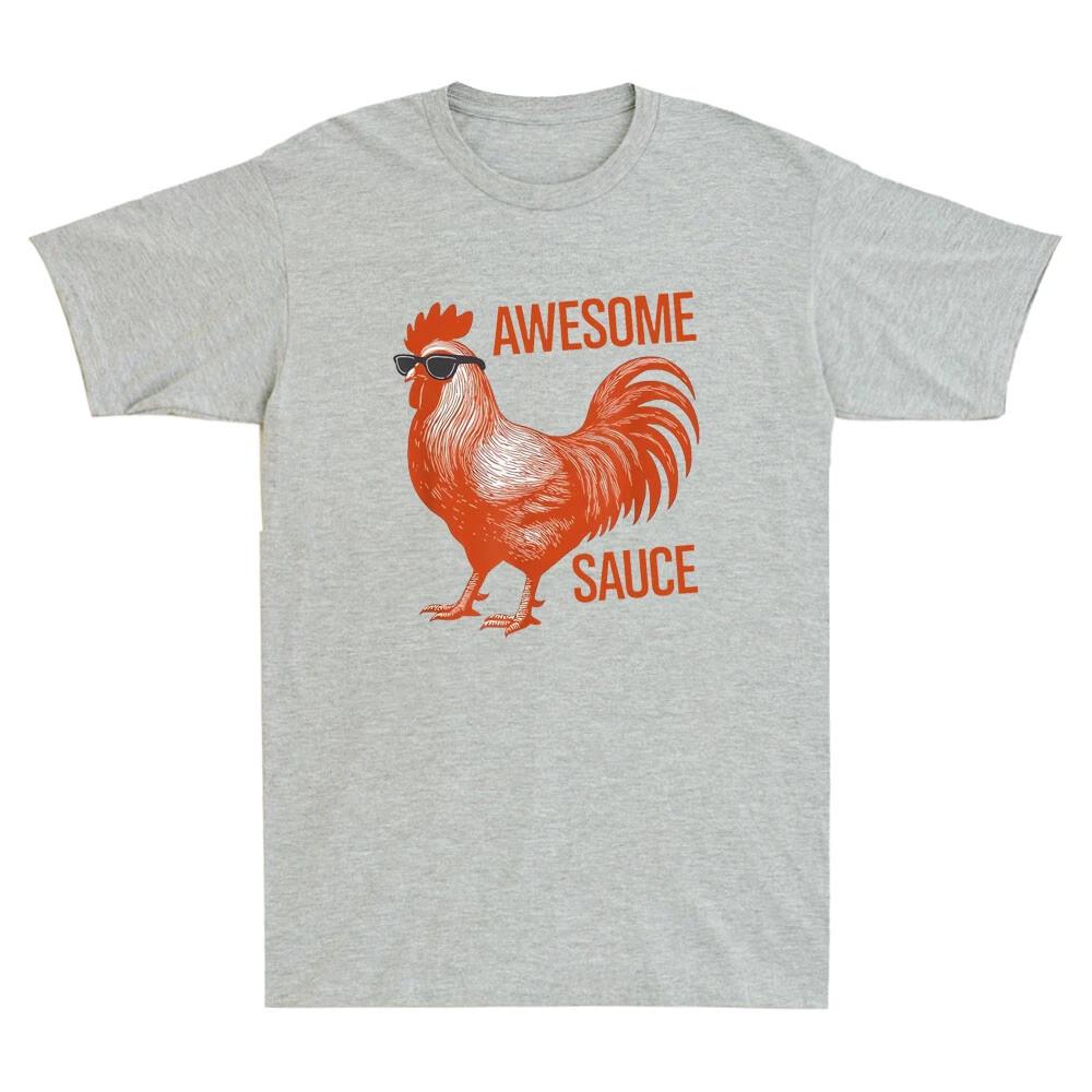 Awesome Sauce With Picture Of Glasses Rooster Novelty Men s Short Sleeve T-Shirt M