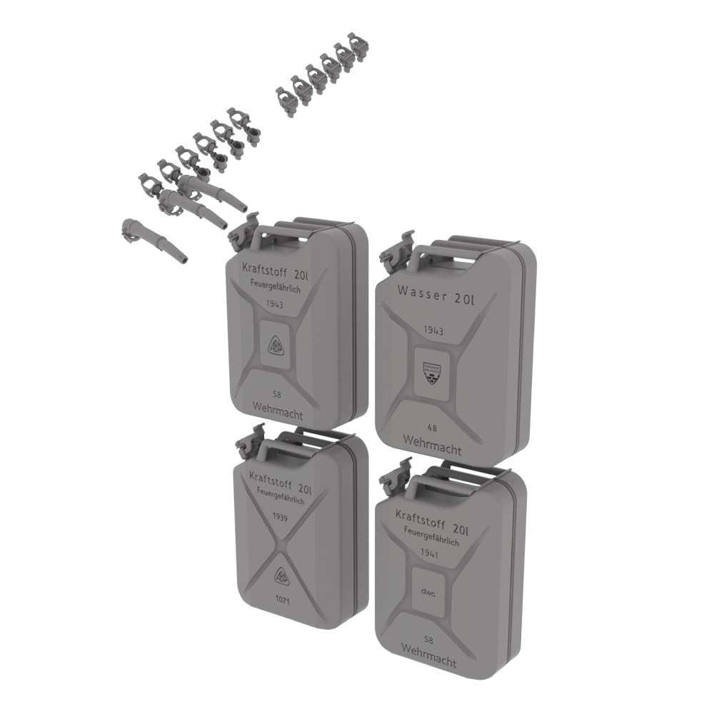 HD Models WWII German Jerry Can Set Resin Kit HDM35207 1/35 (4 Types/12 Pieces) (Military)