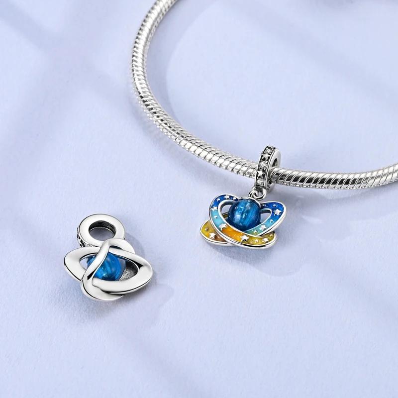 Charms Plataluminous And Colorful Planet Stars Pendant Fit Originalbracelets Charms For Women Jewelry Diy Making Gifts