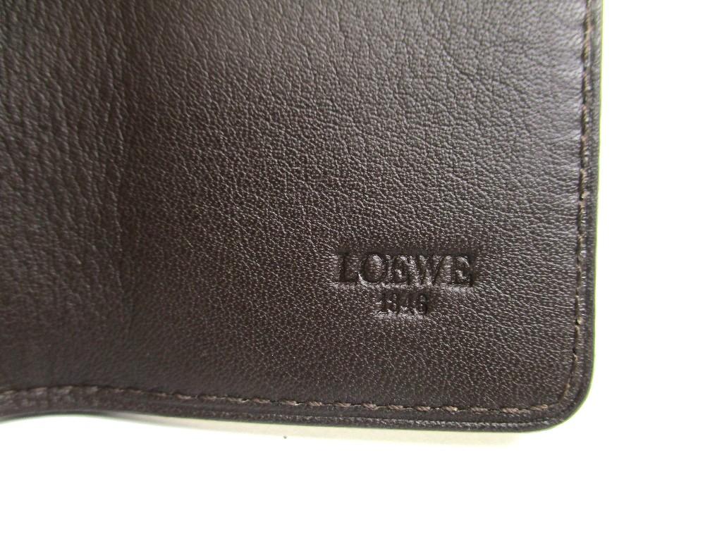Portachiavi LOEWE Anagram autentico in pelle marrone scuro da 6 pezzi #a641 ricondizionato