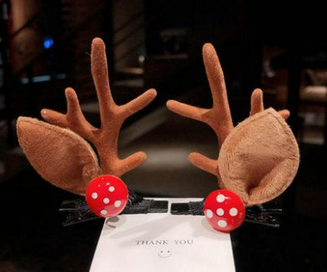 Mori Style Weihnachtsrentier Haarspangen & Stirnband Set für Mädchen