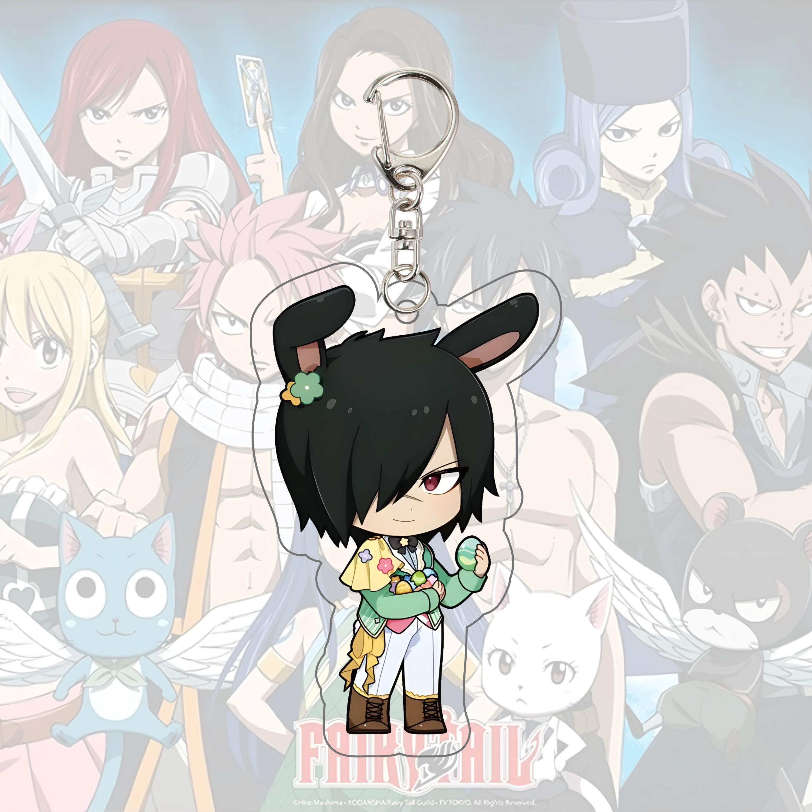 

Anime Keychain Jewelry Fairy Tail Pendant Key Ring Charms 6CM Acrylic Key Chain Chibi Christmas Llaveros Porte Clef Fan gift 6 cm