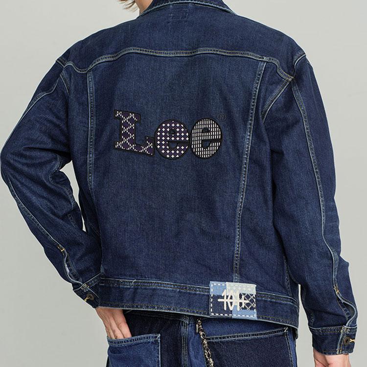 Lee Solid Color Logo Embroidered Single-Breasted Denim Jacket Men Jackets Dark-Blue LMT0036235FF00FA01773