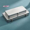 Silvery Gray Durable Metal Rectangular Storage Box with Lid for Bills Cosmetics Office Supplies Ideal for Home And Office Use