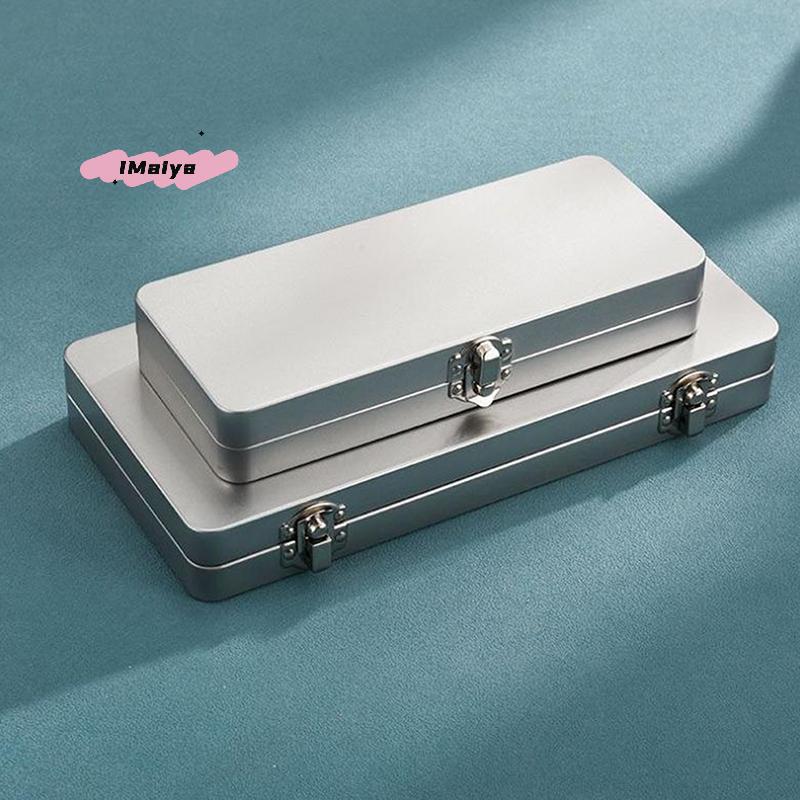 Silvery Gray Durable Metal Rectangular Storage Box with Lid for Bills Cosmetics Office Supplies Ideal for Home And Office Use