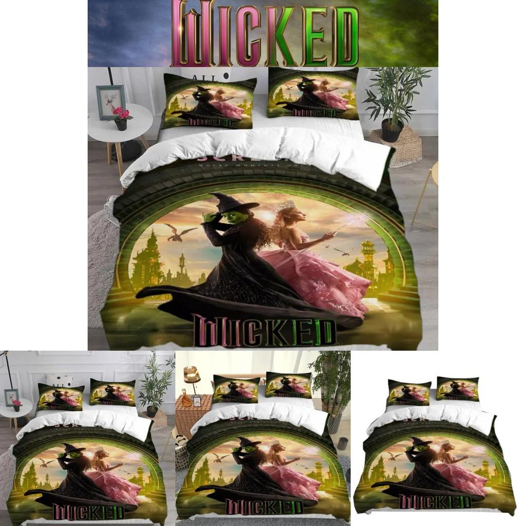 The Wicked Printed Bed Duvet Cover Pillowcase Three Piece Set For Toddler Bedroom Decor
